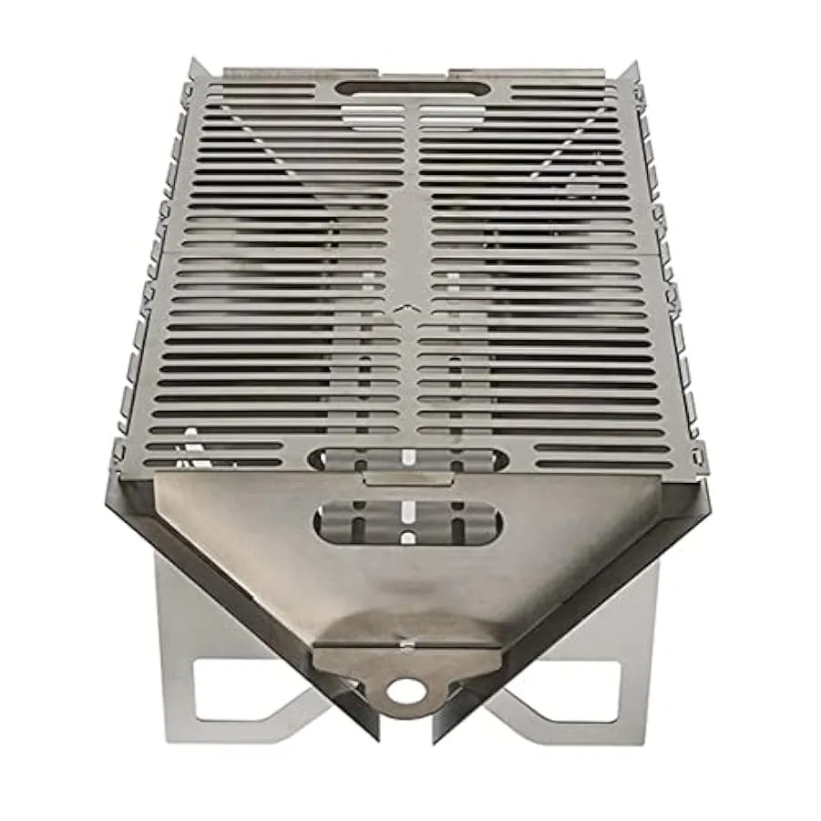 Stainless Steel Wood Stove – Barbecue pieghevole pieghevole per campeggio, trekking, picnic e barbecue (S) 207955324