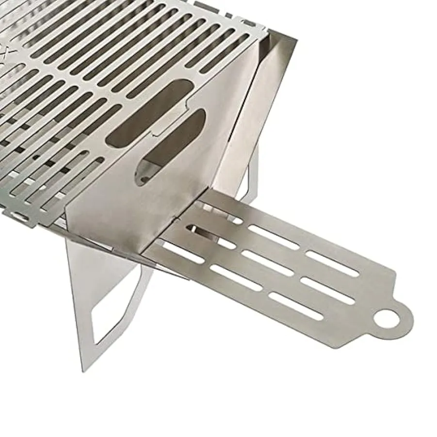Stainless Steel Wood Stove – Barbecue pieghevole pieghevole per campeggio, trekking, picnic e barbecue (S) 207955324