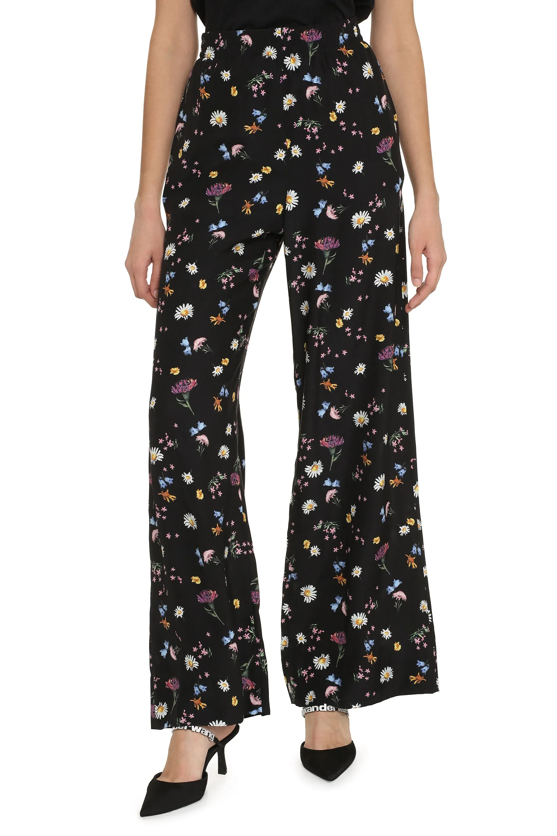 Stella McCartney Pantaloni in seta stampata