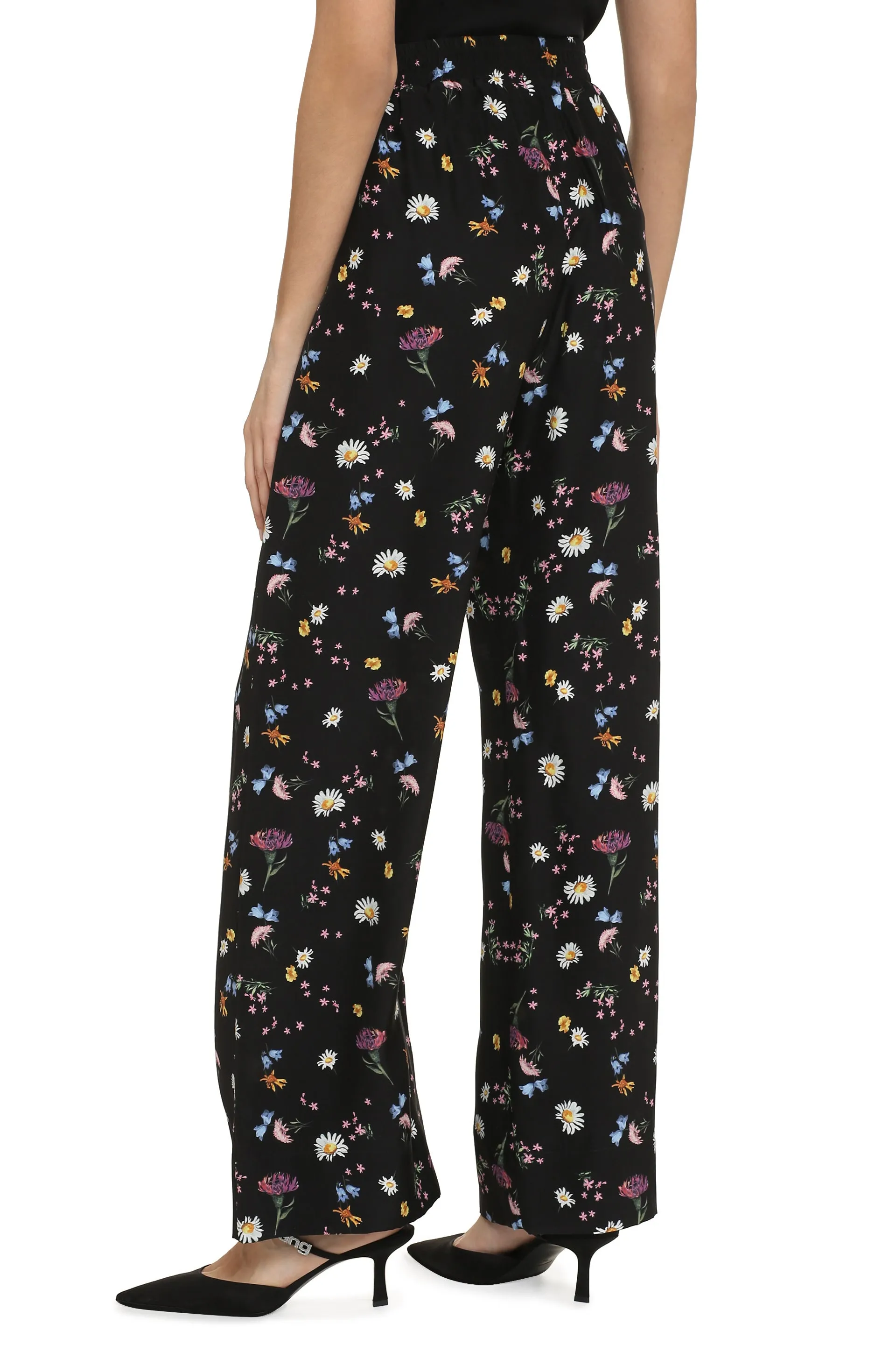 Stella McCartney Pantaloni in seta stampata