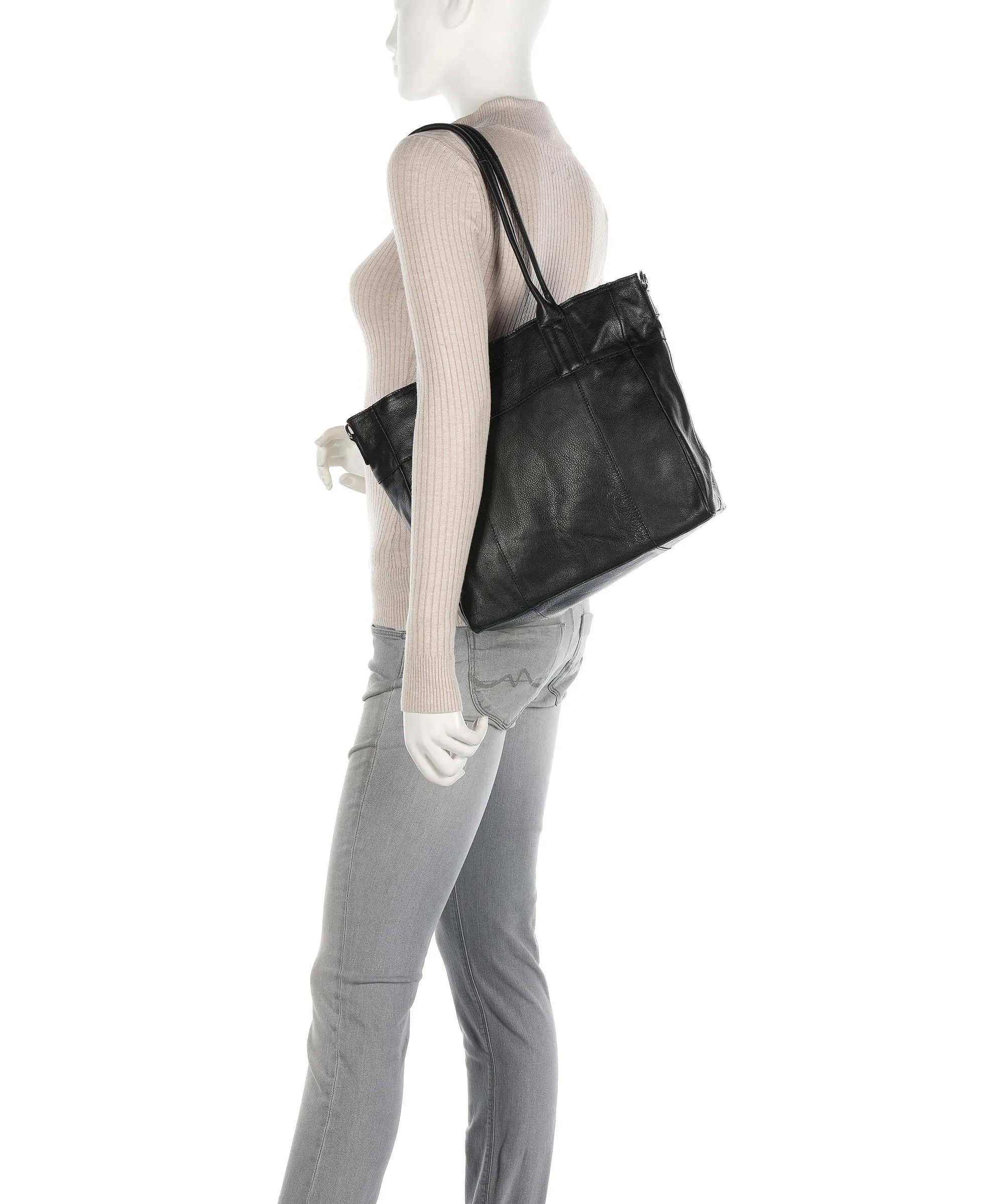  Still Nordic Basic Borsa shopper pelle di vacchetta finemente grana nero  