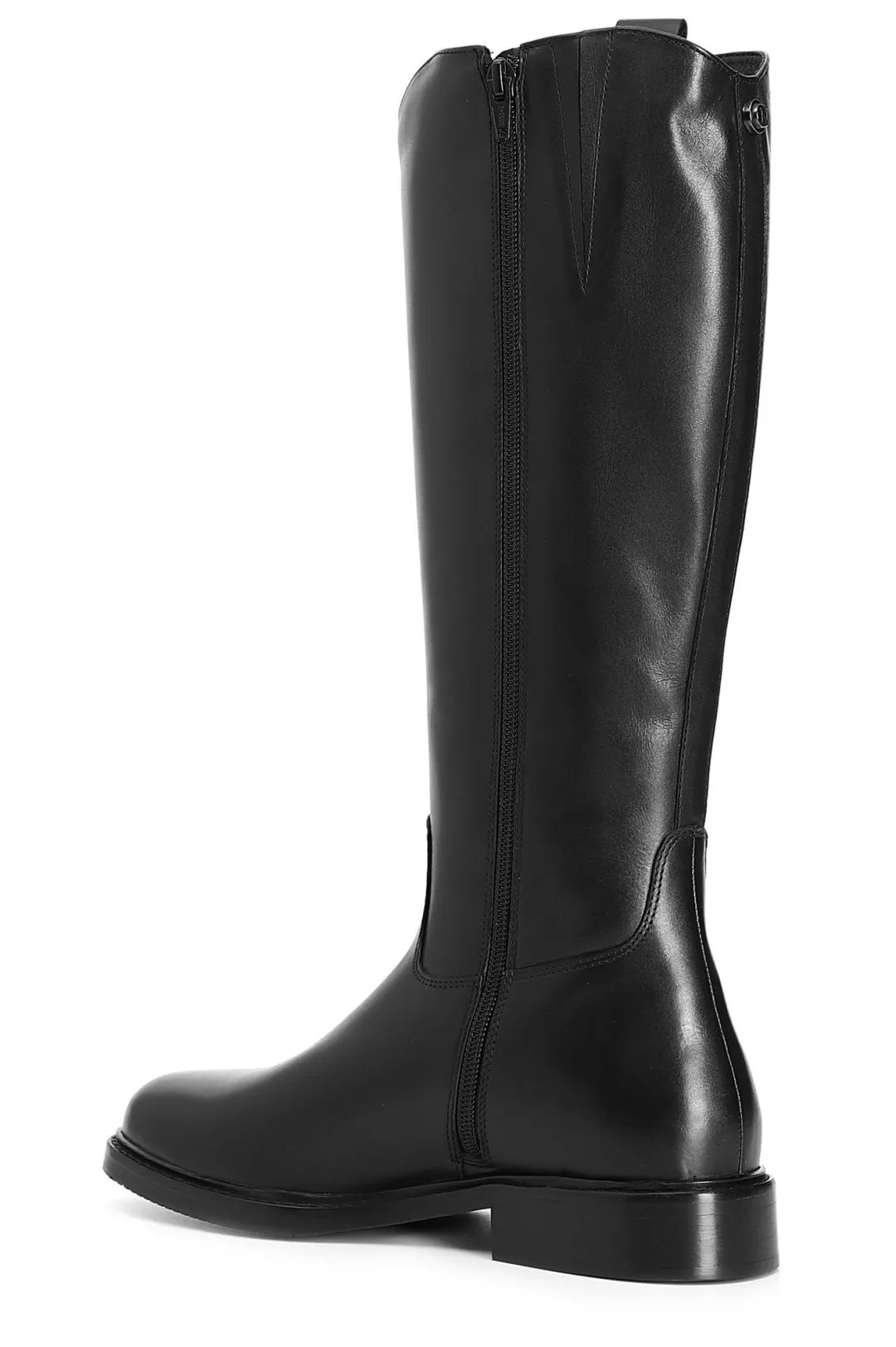 stivale in pelle con borchie laterali nero