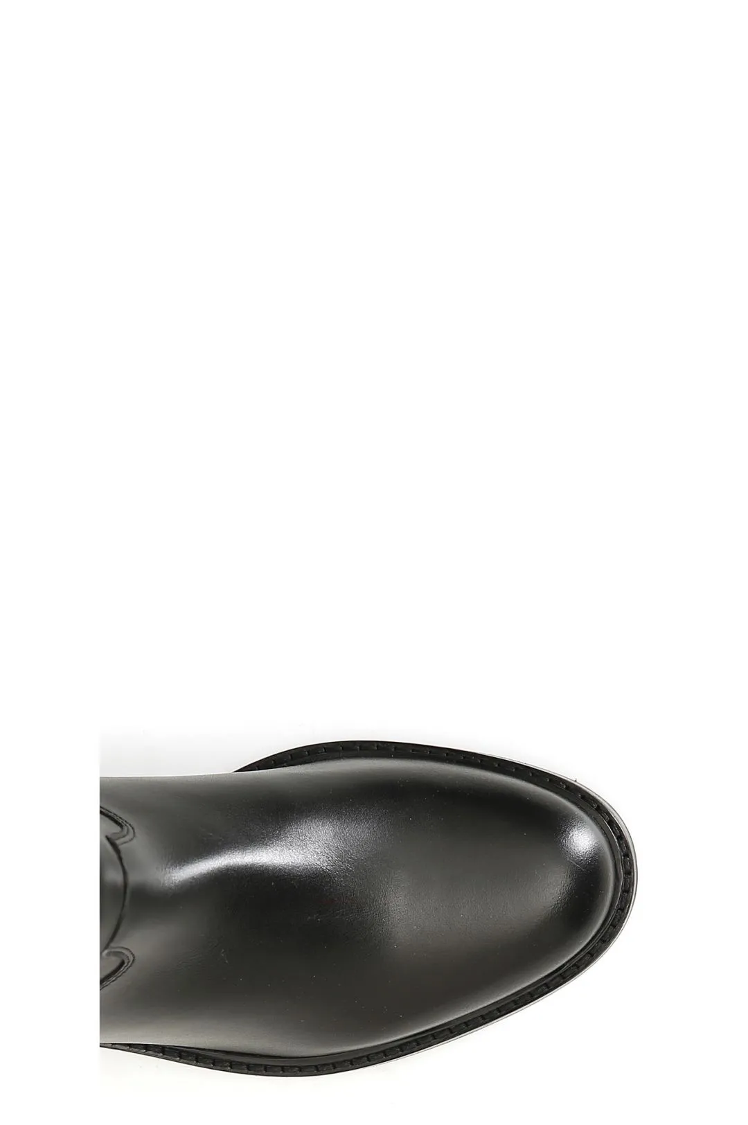 stivale in pelle con borchie laterali nero