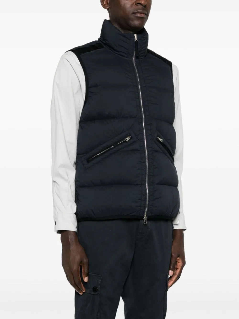 Stone Island-Gilet imbottito con applicazione