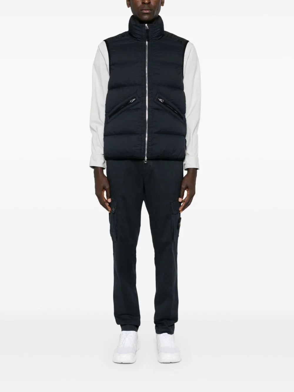 Stone Island-Gilet imbottito con applicazione