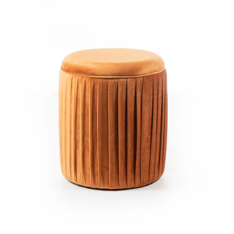 Stones Pouf in velluto, arancione