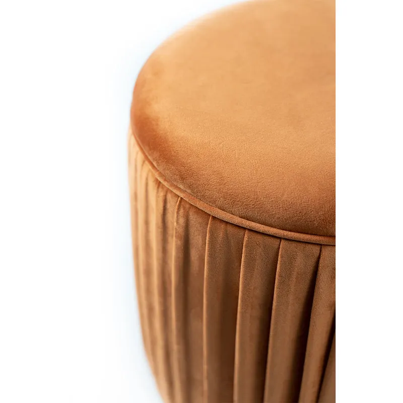 Stones Pouf in velluto, arancione