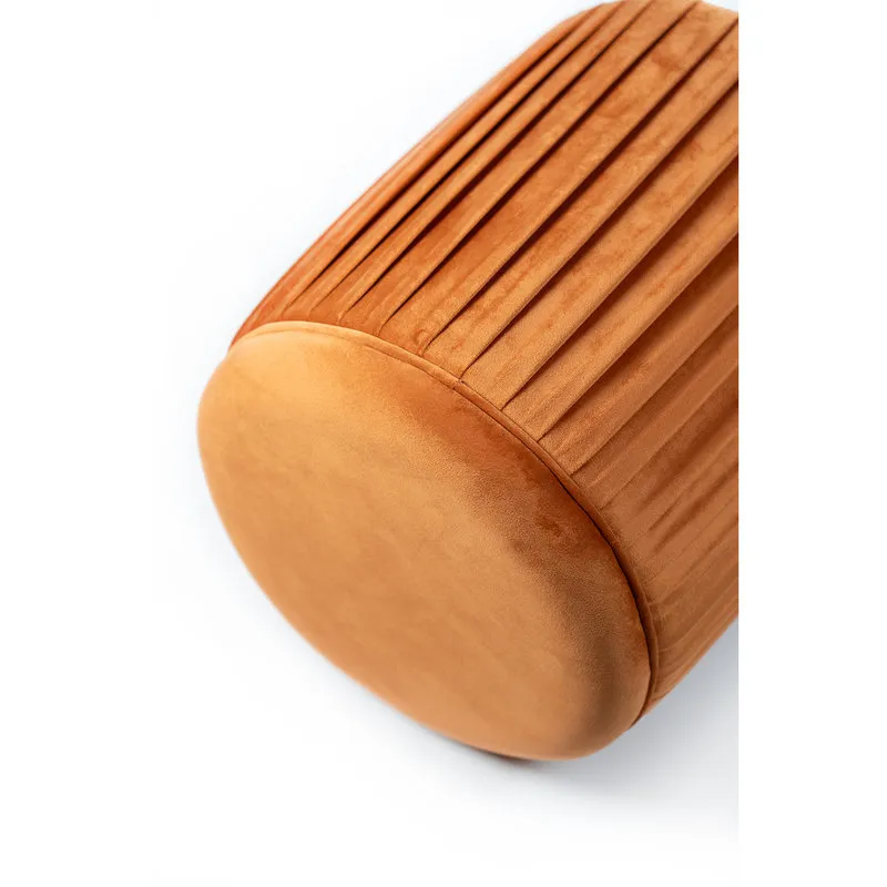 Stones Pouf in velluto, arancione