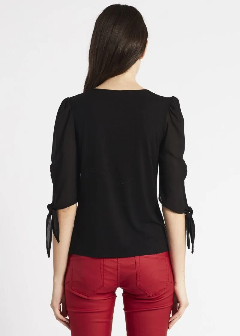 T-shirt con maniche in georgette