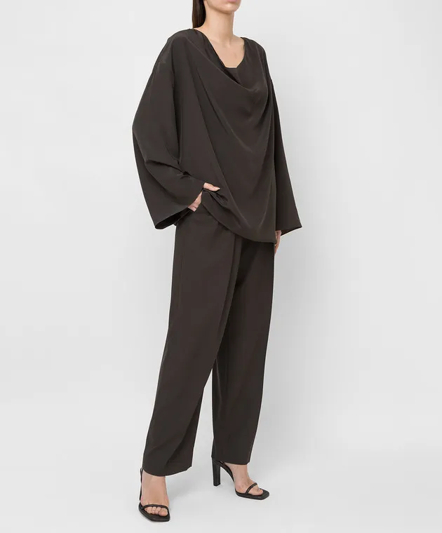 The Row Pantaloni in lana verde scuro 5629W2036