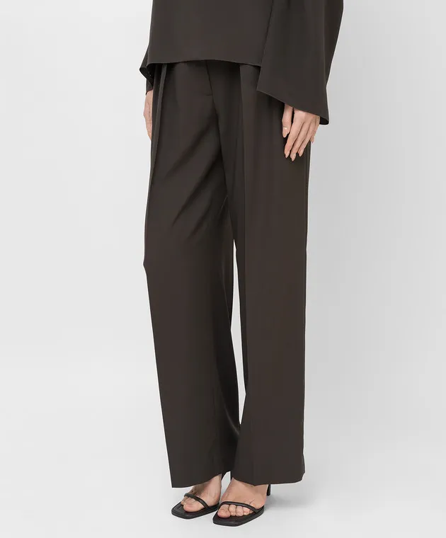 The Row Pantaloni in lana verde scuro 5629W2036