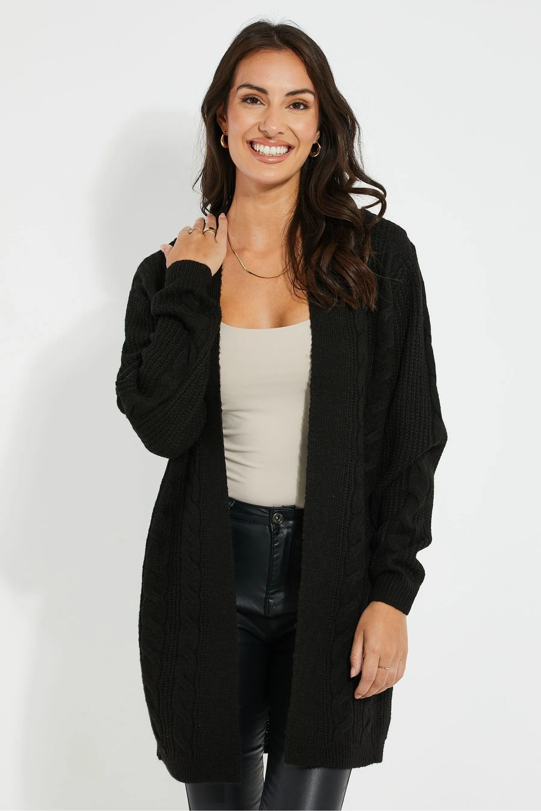 Threadbare - Cardigan in maglia a trecce