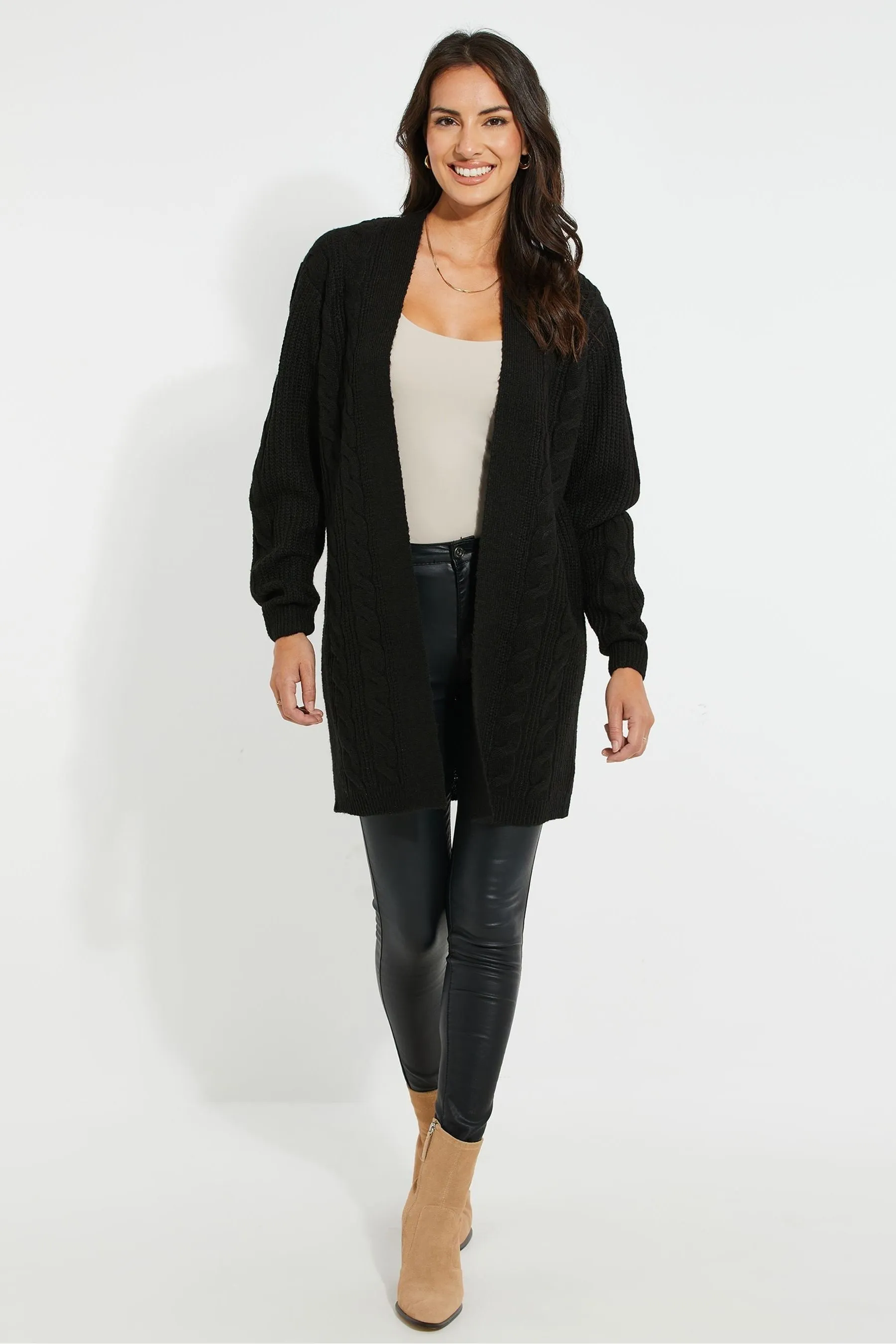 Threadbare - Cardigan in maglia a trecce