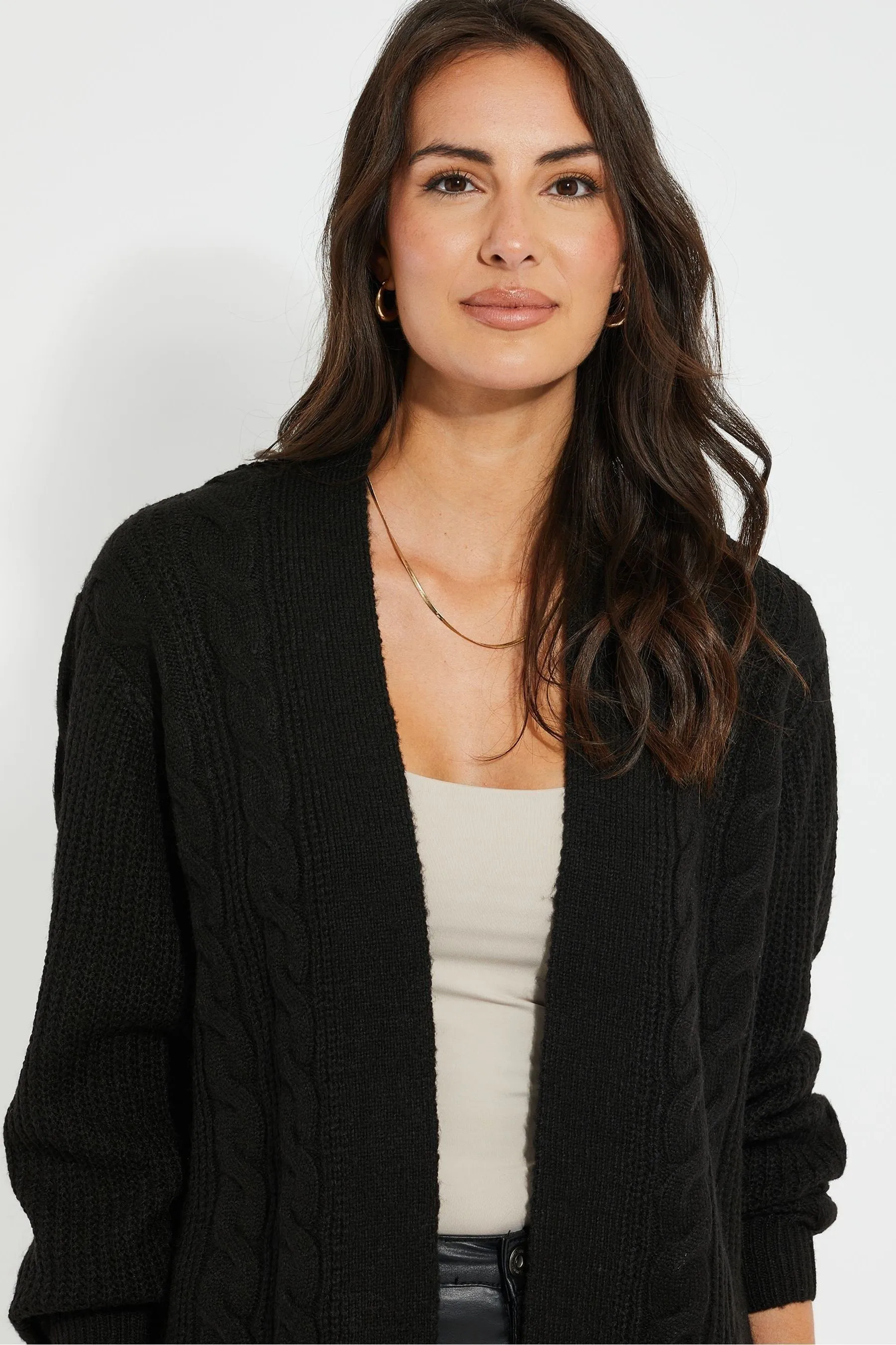 Threadbare - Cardigan in maglia a trecce