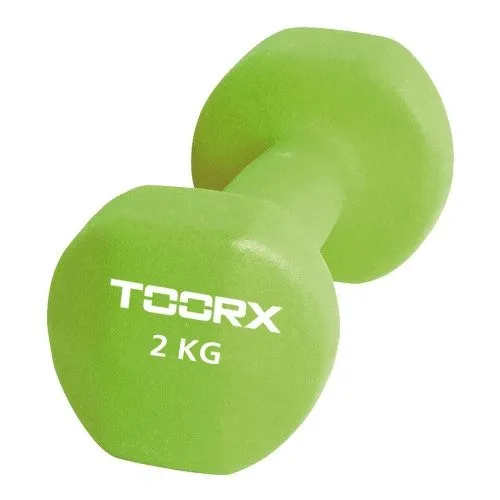 TOORX MN-2  MANUBRIO NEOPRENE KG 2 peso in ghisa rivestito in neoprene colore verde