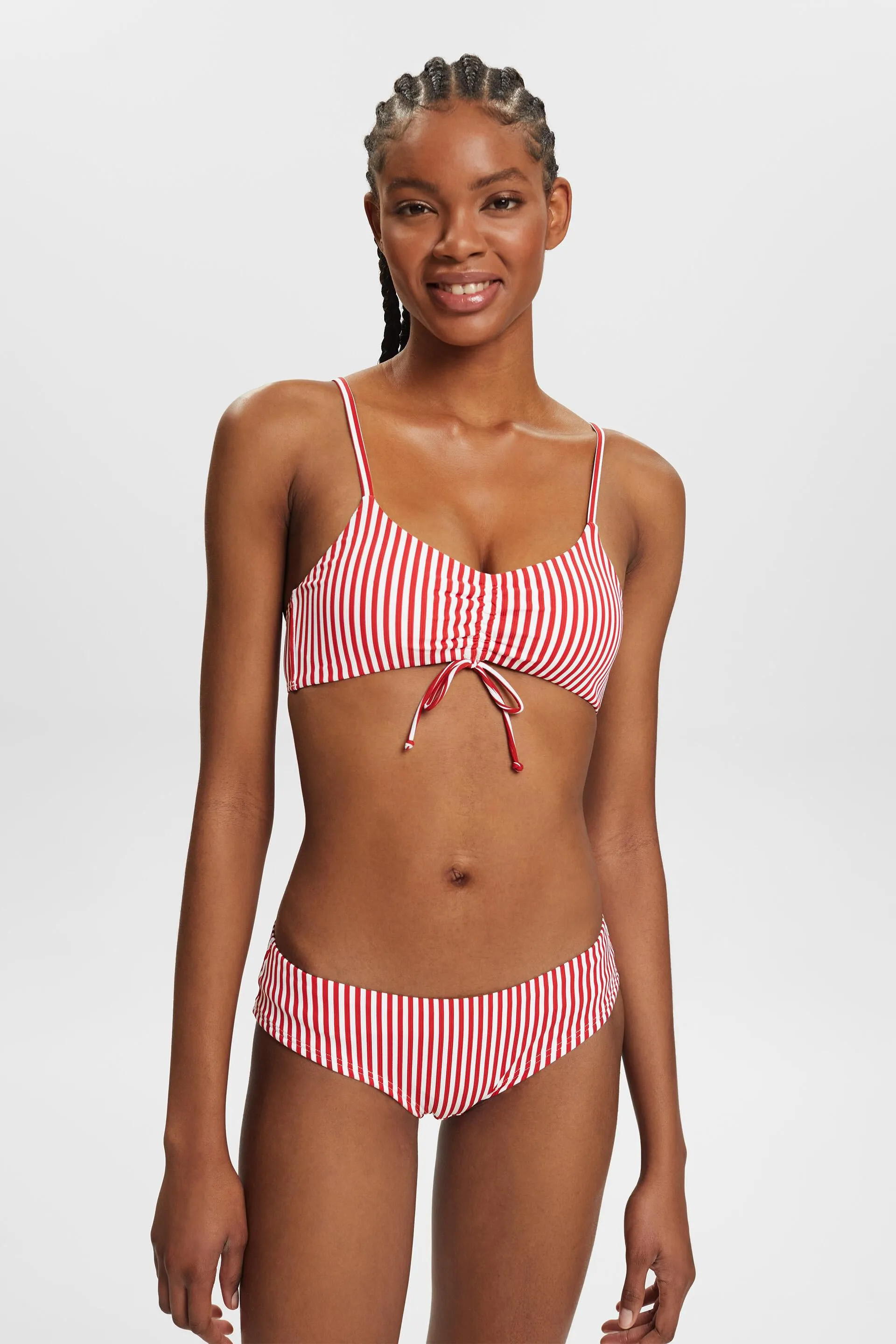 Top da bikini imbottito a righe