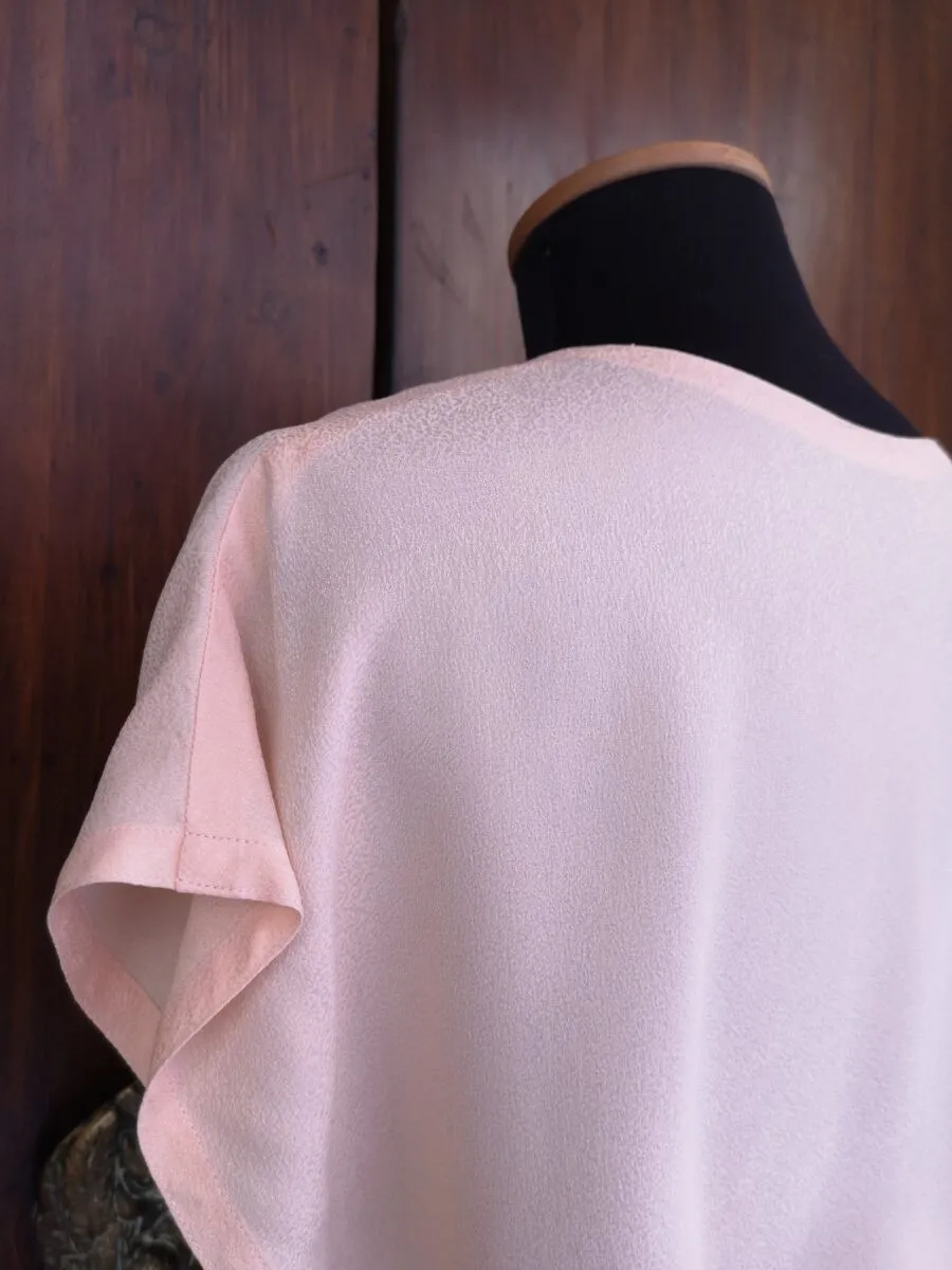 Top in seta rosa cipria
