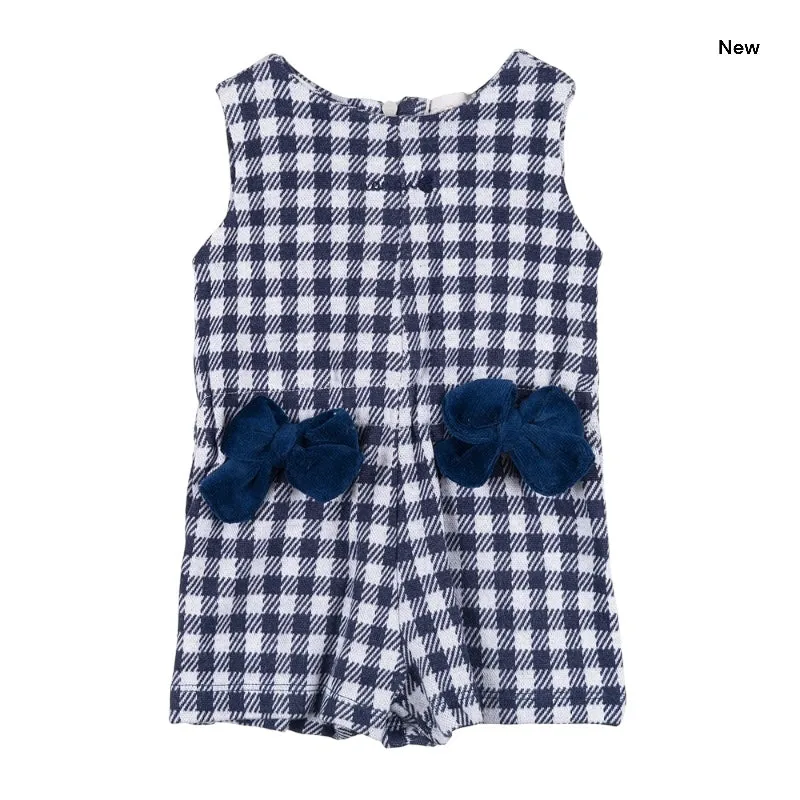 Tuta in pied de poule blu per neonata