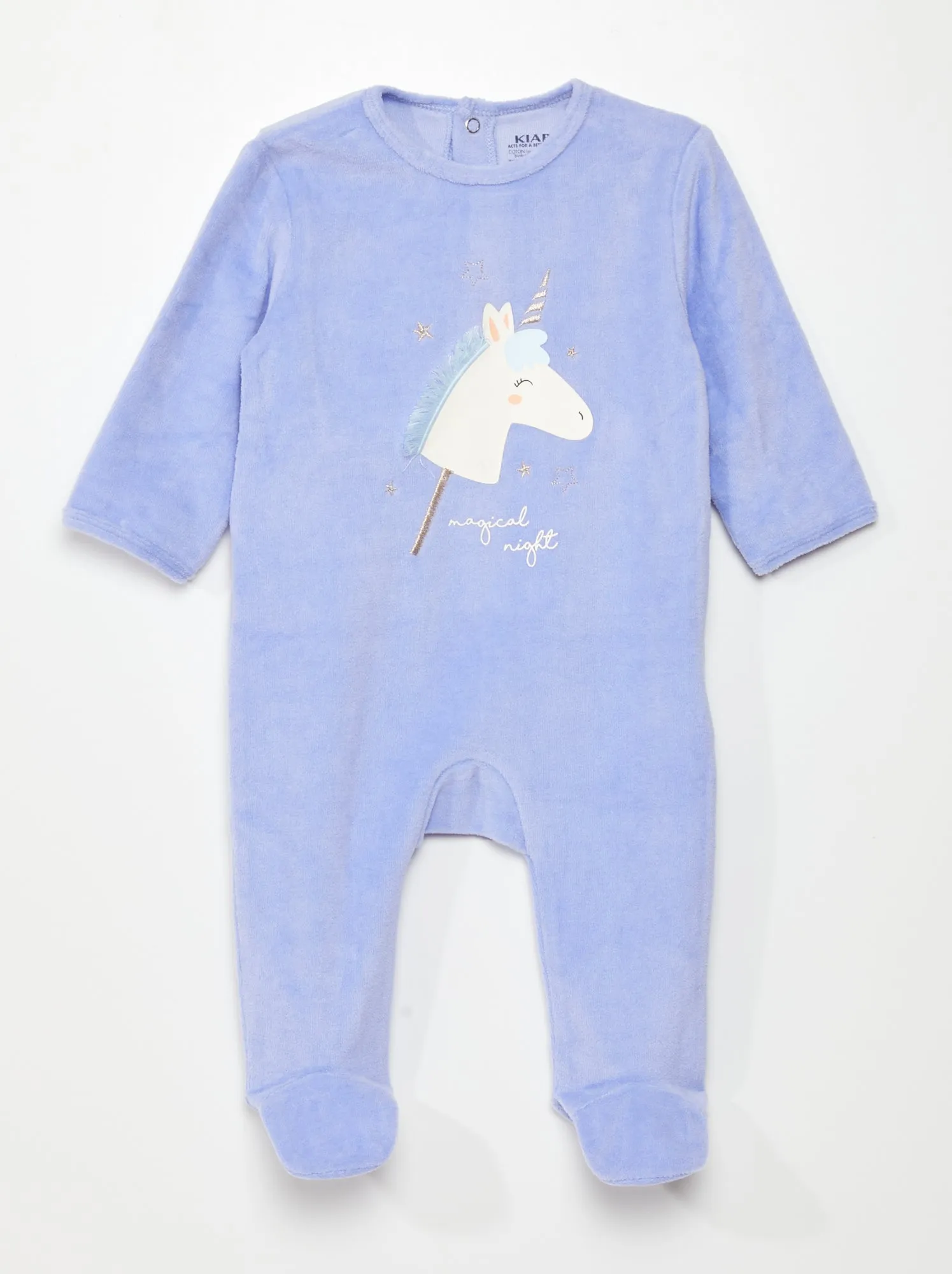 Tutina in velluto - Azzurro/Unicorno
