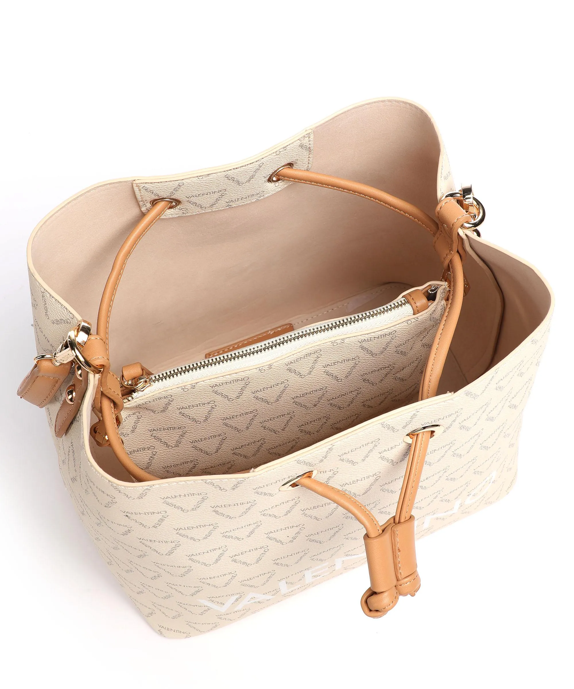  Valentino Bags Liuto Borsa a secchiello pelle sintetica crema  