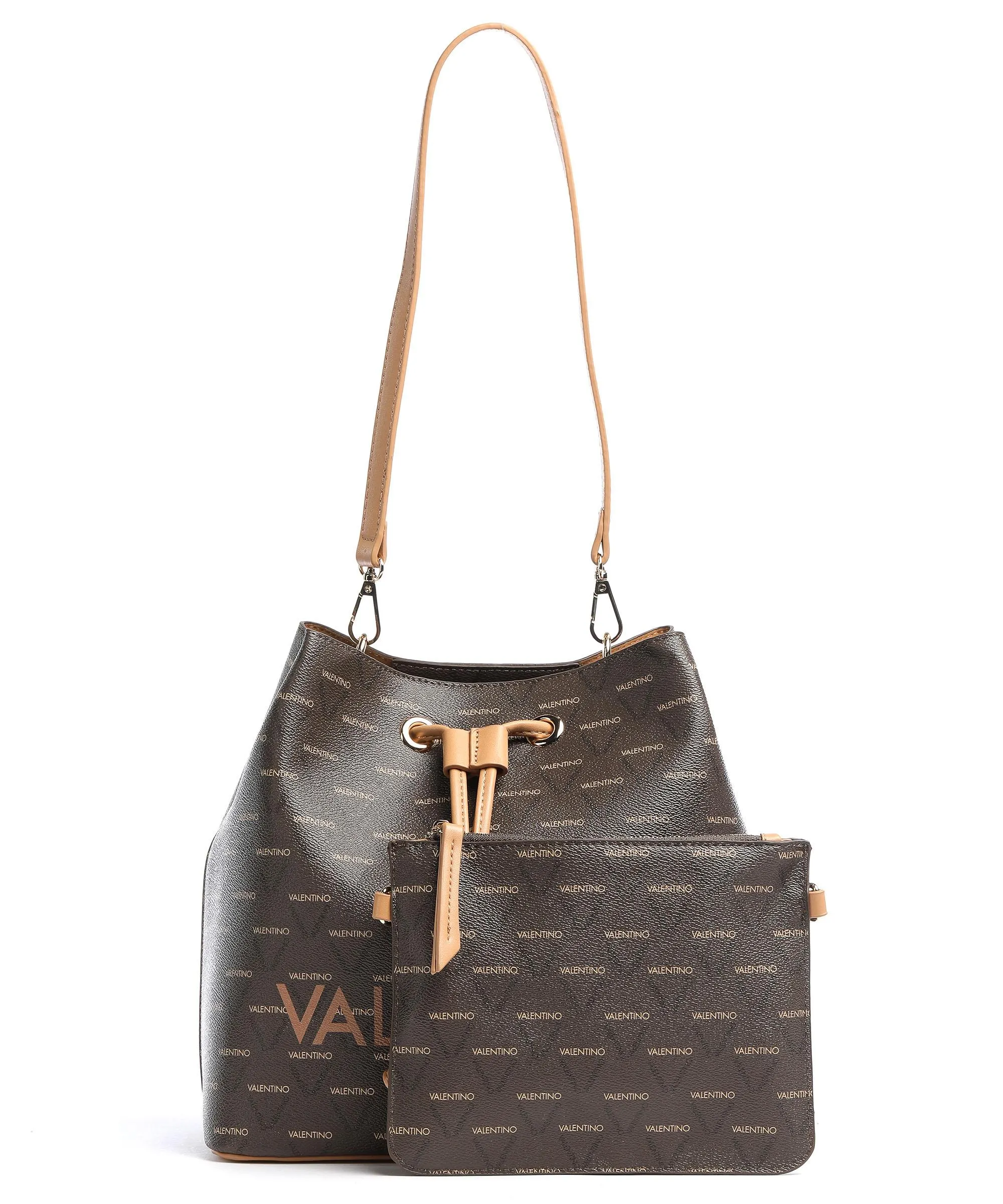  Valentino Bags Liuto Borsa a secchiello pelle sintetica marrone scuro  