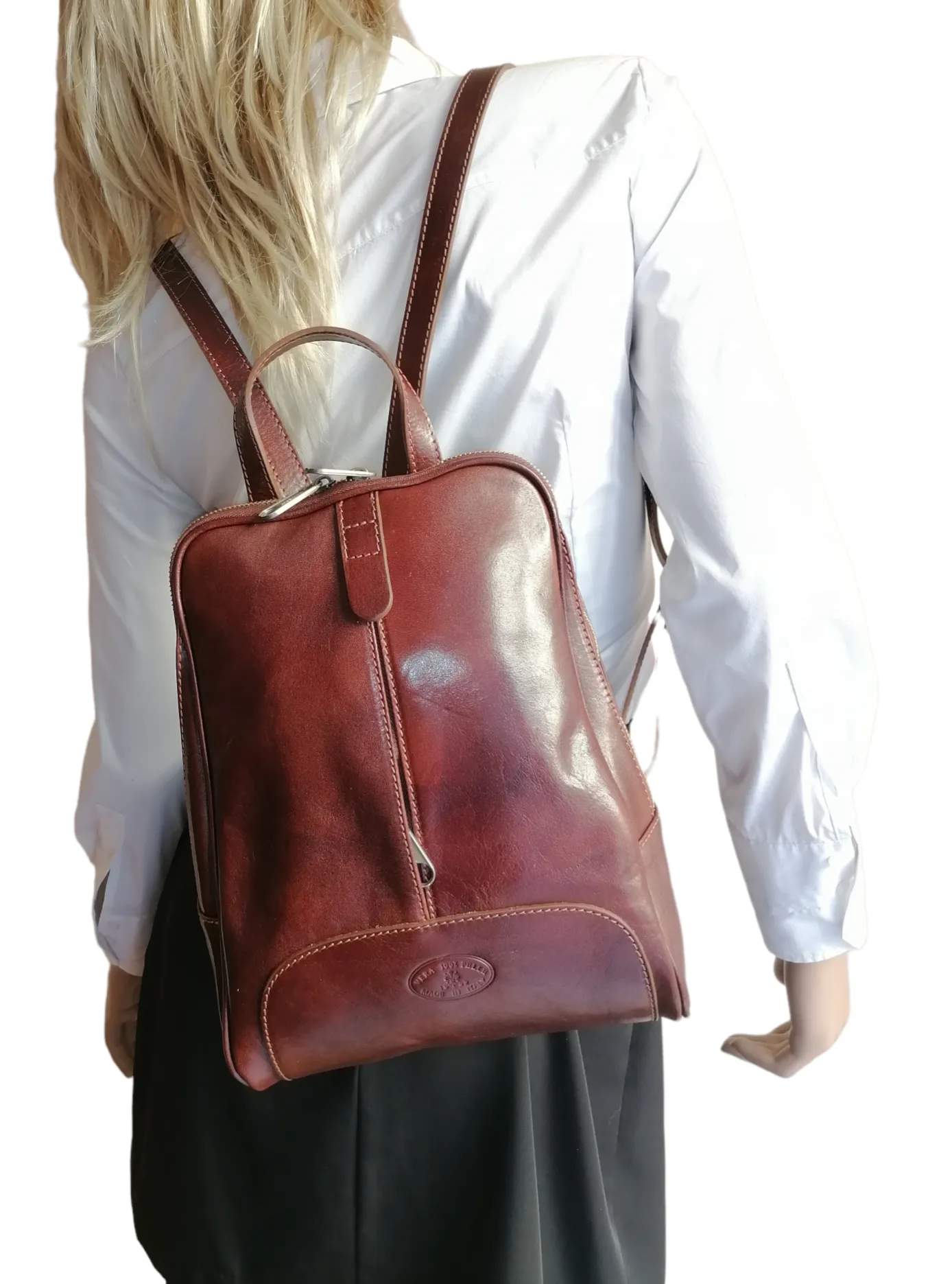 Zaino Cerniera in Vero Cuoio Made in Italy