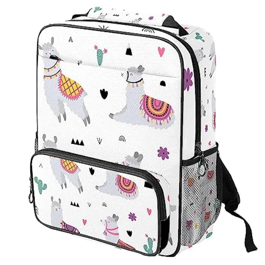 Zaino da donna per college,borsa da viaggio zaino classico,cactus simpatico lama grigio,Zainetto casual leggero 142105145