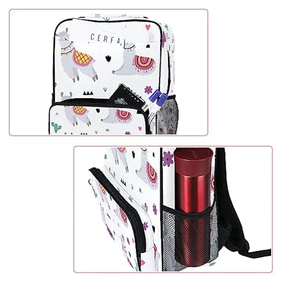 Zaino da donna per college,borsa da viaggio zaino classico,cactus simpatico lama grigio,Zainetto casual leggero 142105145