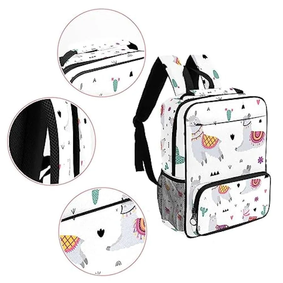 Zaino da donna per college,borsa da viaggio zaino classico,cactus simpatico lama grigio,Zainetto casual leggero 142105145