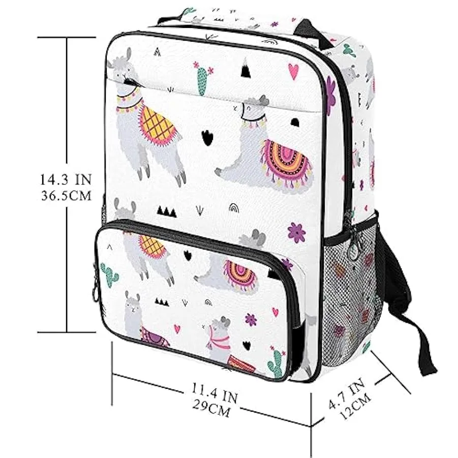 Zaino da donna per college,borsa da viaggio zaino classico,cactus simpatico lama grigio,Zainetto casual leggero 142105145