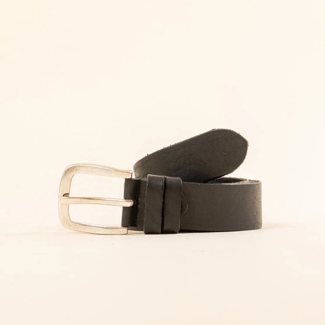 zeroassoluto-cintura in pelle con fibbia - Nero