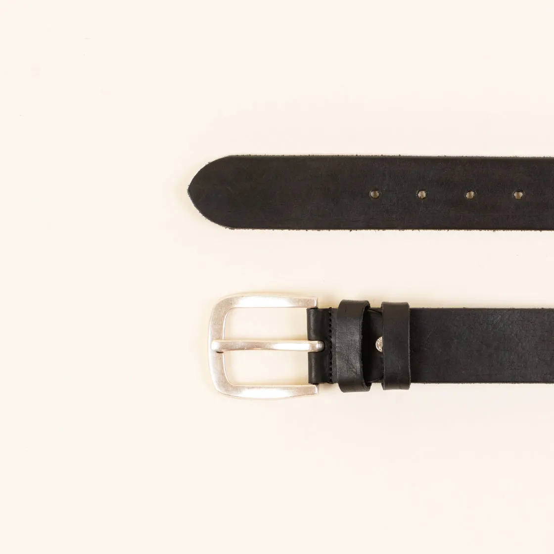 zeroassoluto-cintura in pelle con fibbia - Nero